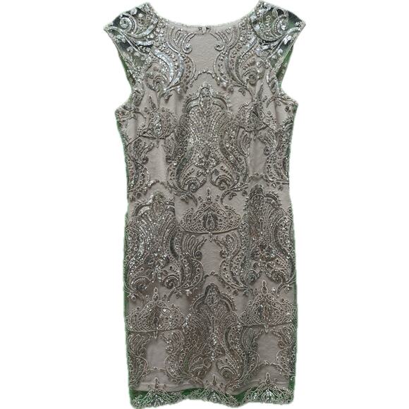 Emma Street Sequins Beige Silver Dress Size 6 Formal CocktailSpecial Occasion - Picture 1 of 8